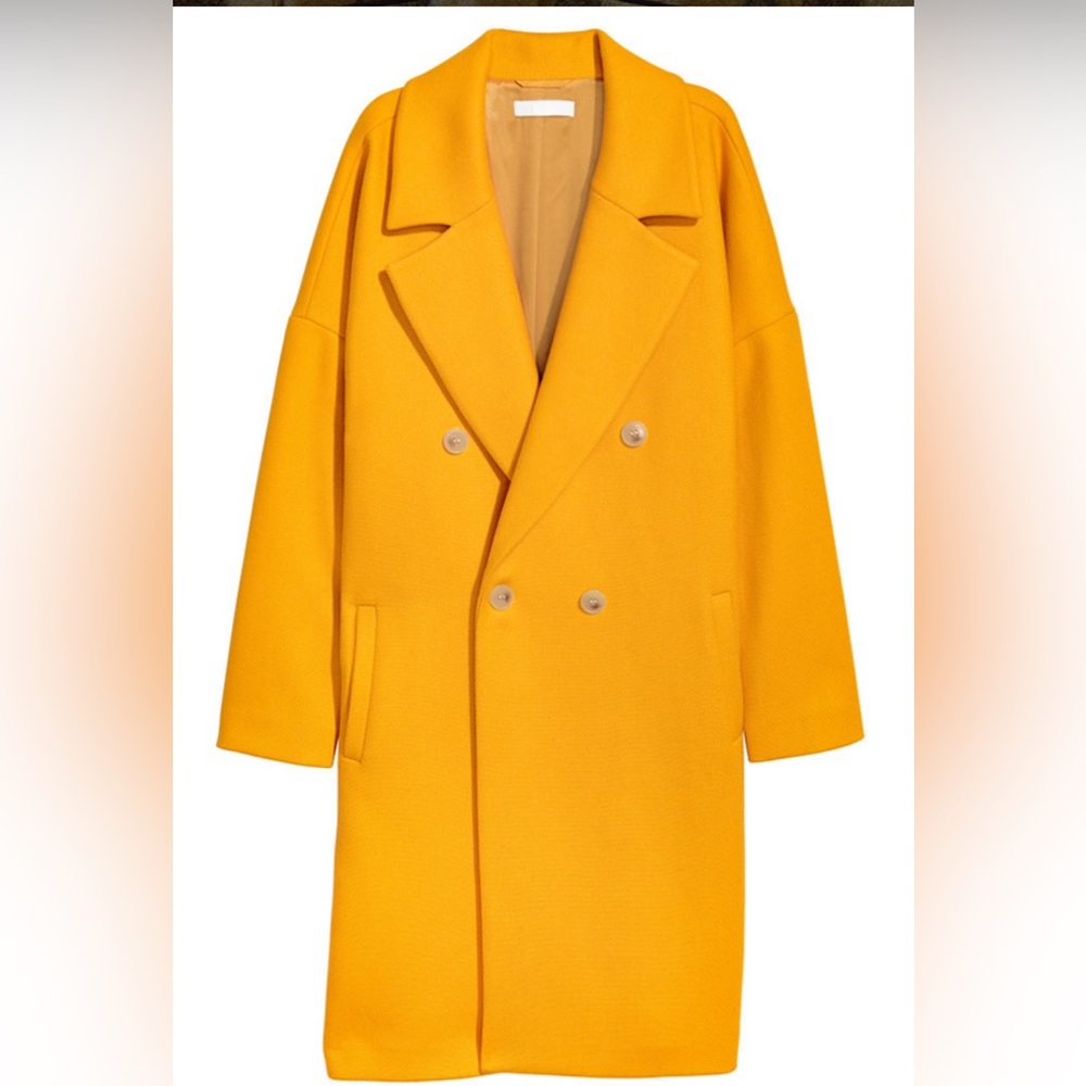 H&M gold label mustard color winter coat